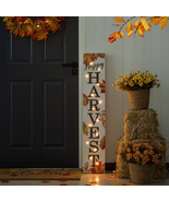 42 In. H Fall Lighted Maple Leaves Wooden Porch Sign - $1,337.67 MXN