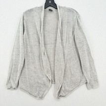 Eileen Fisher Sweater Womens Medium Cardigan Linen Gray Open Waterfall *Flaw - £17.18 GBP