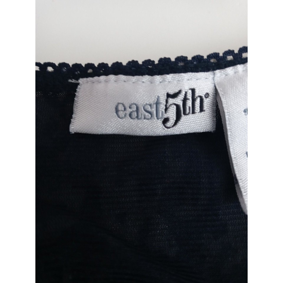 East 5'th Women's Black & White Ruffled Floral Blouse Size Large Item image 3