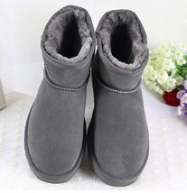 Women Shoes High Quality Cheap Cowskin Fashion Ankle Woman Snow Boots Warm Women - £47.27 GBP