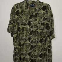 John Ashford Olive and Black Leaf Print Shirt - $11.76