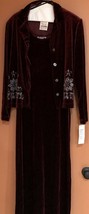 Nina Piccalino 2 Piece Burgundy Dress &amp; Jacket Size 8 Brand New With Tags - $49.99