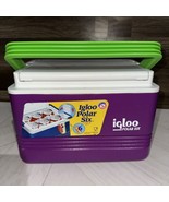 VTG Igloo Cooler Neon 90&#39;s Purple Green Polar Six Mini Personal Lightwei... - $37.40