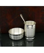 999 pure silver combo bowl and Water/milk tumbler, silver vessel sv138 - $458.35 CAD