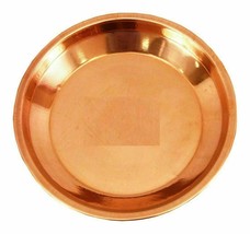 Copper Pooja Thali Plate Poojan Spiritual Religious Gift Diameter 8&quot; Free Ship - £16.73 GBP