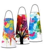 3 Pieces Colorful Artist Painting Apron Paint Splatter Apron Butterfly T... - $25.99