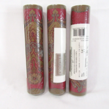 CROSCILL BELLISIMA Floral Red 3-PC Wallpaper Border Rolls - £54.35 GBP