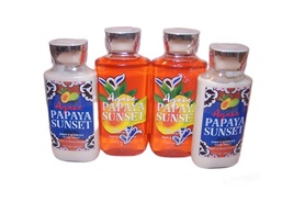 Bath and Body Works Agave Papaya Sunset Shower Gel &amp; Body Lotion Set 4 P... - $49.99