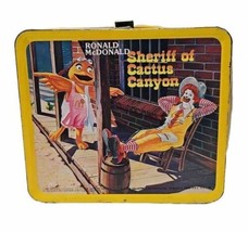 McDonalds Metal School Lunch Box Sheriff Of Cactus Canyon No Thermos 1982 - £13.20 GBP