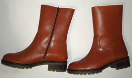 New Womens Lamica Leather Boots Italy Chestnut Brown Mid-Calf 41 9.5 10 ... - $297.00