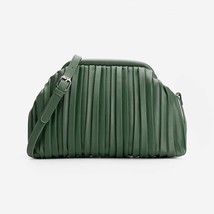 Pleated Leather Cloud Crossbody Bag for Women Dumpling Design Clutch Handbag Sim - £47.38 GBP