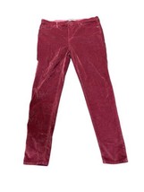 Madewell Pants Womens 34 Tall 10&quot; High Rise Skinny Velvet Burgundy - £21.86 GBP