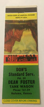 Vintage Matchbook Cover Matchcover Don’s Service Natoma KS - £2.04 GBP