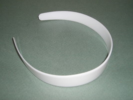 Diy Bulk Lot 12 White Plastic Headbands 1&quot; Wide Tapered No Teeth w/ Free Us Ship - £7.86 GBP