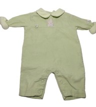 Peter Rabbit Beatrix Potter Corduroy Snap Outfit Size 0/3 mos Fleece Trim Green  - £10.68 GBP