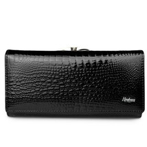 HH Fashion Alligator Womens Wallets  Patent  Leather Ladies Clutch Purse Hasp Lo - £31.47 GBP