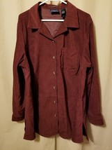 Crazy Horse - Maroon Button Down Soft Stretch Long Sleeve Shirt Size 2  ... - £6.61 GBP