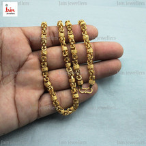 REAL GOLD 18 Kt, 22 Kt Yellow Handmade Gold Byzantine Men&#39;s Necklace Chain - $2,845.45+