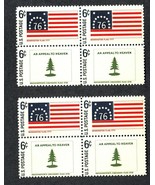 US Postage 1968 6c Historic Flags  MNH 2 Blocks of 4  - $4.99