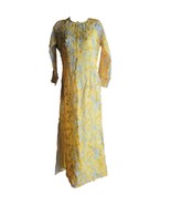 NWOT Handmade Vietnamese Yellow Cherry Blossom 3D Appliqué Ao Dai Dress ... - $54.84 CAD