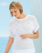 New Sara Morgan Art Deco White Geometric Triangle Open weave Pullover Sweater - £12.53 GBP