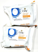 2 Packs Olay Clearly Clean Oil Reducing Wet Cleansing Cloths For Acne Skin 20 - £23.97 GBP