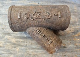 Antique Charlotte NH20 3-3/8&quot; Wide-Water Pipe Cast Iron 6.5&quot; long, Side 2-3/8&quot;w - £13.38 GBP