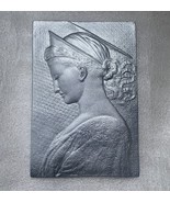 Saint St Cecilia Christian Religious sculpture plaque in Silver Finish - $427.84 MXN