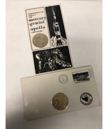 APOLLO Project SPACE MOON MEDAL COIN 1972 Lunar Landing + Stamp Kennedy ... - $447.42 MXN