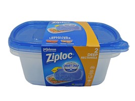 Ziploc Storage 2.25 QUART Leakproof Containers Rectangle 2 Pack Smart Snap 9 cup - £9.20 GBP