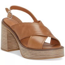 Lucky Brand Women Delmie Slingback Platform Sandals Size US 11M Tan Leather - £39.09 GBP