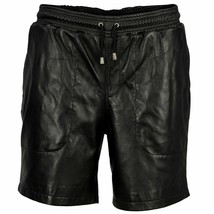 Shorts Genuine Stylish  Gym Unique 100% Leather Black Biker Boxer Lambsk... - $103.50