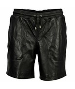 Shorts Genuine Stylish  Gym Unique 100% Leather Black Biker Boxer Lambsk... - $1,930.90 MXN