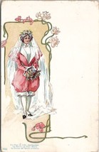 The Woman of the 21st Century to Come Bride in Knickers and Veil Postcard Z16 - £10.32 GBP