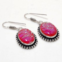 Pink Australian Triplet Opal Ethnic Drop Dangle Earrings Jewelry 1.50" SA 3966 - £3.14 GBP
