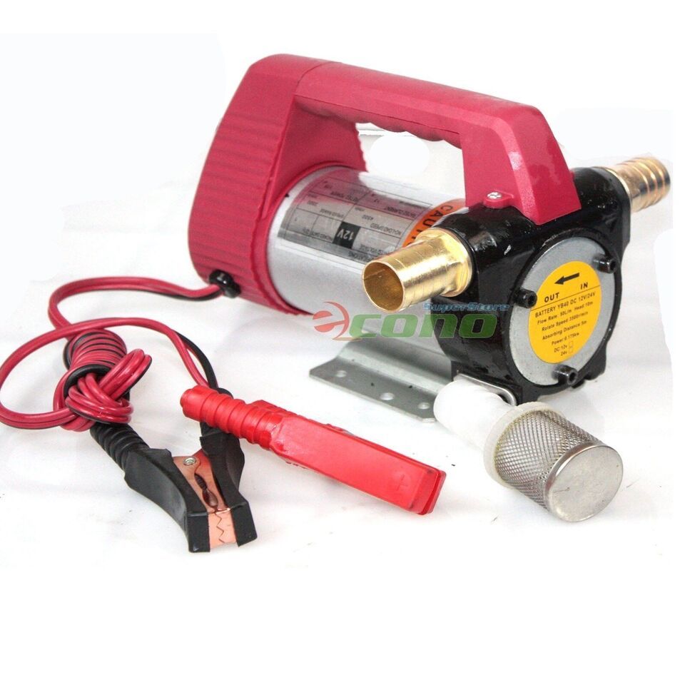 12 Volt Motor Self Priming Oil Fuel Transfer Extractor 12V Pump w/Brass ... - $52.35