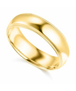 Genuine Solid 14k Yellow Gold 6mm Standard-fit Milgrain Wedding Band Siz... - $811.15 CAD+