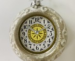 Silver Tree Cream Hand blown Glass Wall Clock 4 Inch Ornament - $18.38