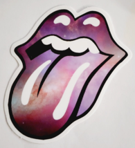 Purple Galaxy Colored Mouth and Lips with Tongue Sticking Out Sticker Decal Cool - £1.77 GBP