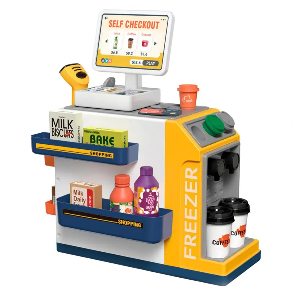 Kids Supermarket Cash Register Cash Register Playset for Kids 46 Accessories - £30.62 GBP