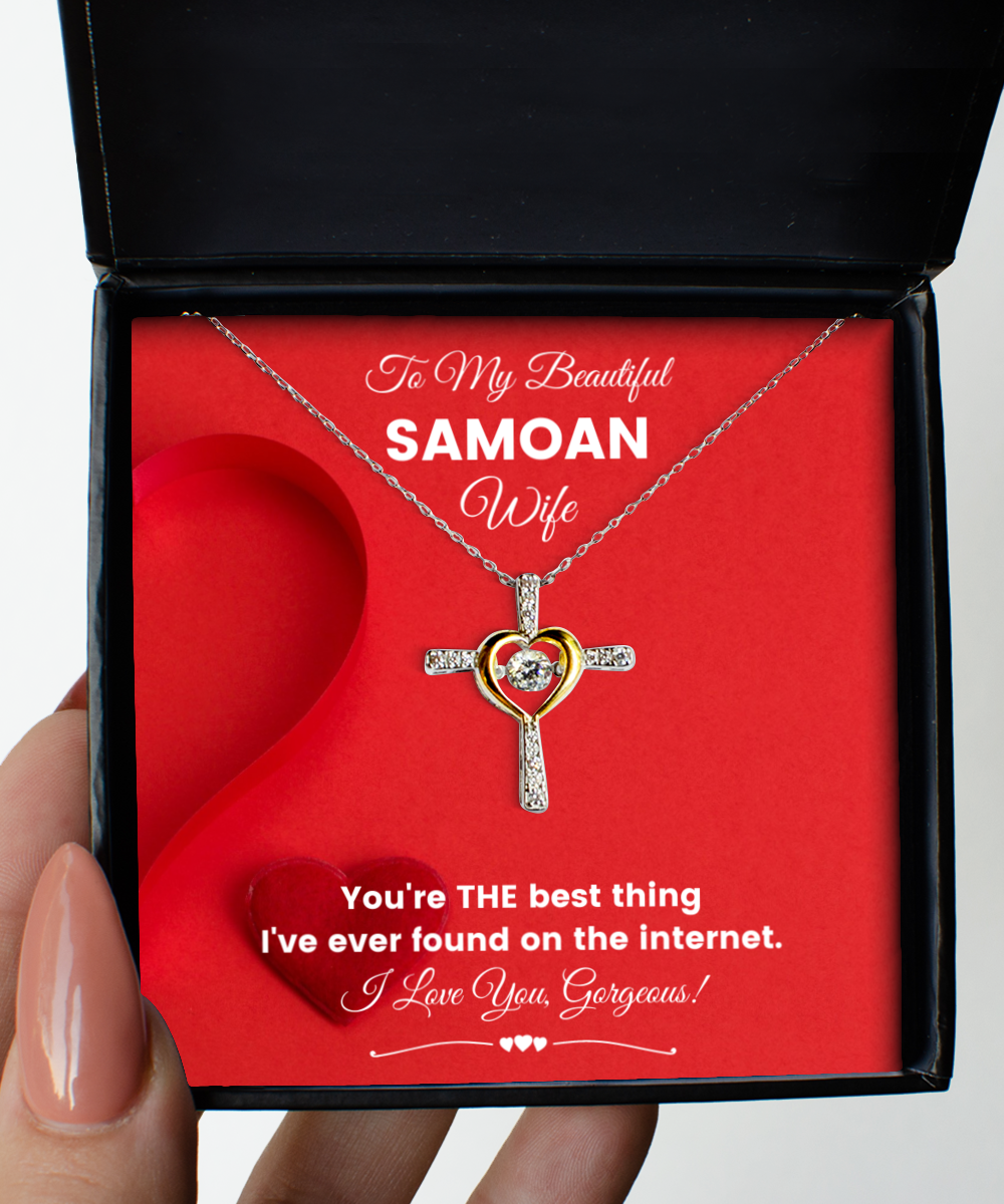 Samoan Wife Necklace Birthday Gifts - Cross Pendant Jewelry Present From