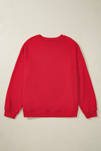 Racing Red Solid Crew Neck Drop Shoulder Plus Size Sweatshirt - $29.42