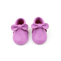 Starbie baby Moccasins Purple baby shoes toddler shoes infant girls bows - £9.59 GBP