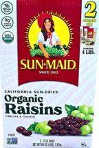 Sun Maid Organic California Sun-Dried Raisins 2x2 Lb Bags EXP 10/2026 - $23.91