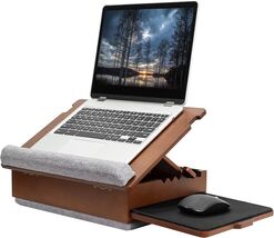 Compact Height Adjustable Wooden Lap Desk with Wrist Support - Modern Style - $116.77