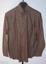 Daniel Cremieux Signature Collection Brown Plaid button down shirt Mens ... - $19.79