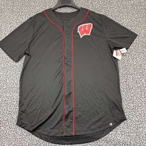 Wisconsin Badgers Jersey Shirt Men Large Fanatics Button Up Short Sleeve... - $54.28 CAD
