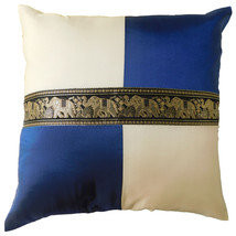 KN357 Darkblue Cushion cover Elephant checkered Throw Pillow Decoration Case - £7.18 GBP