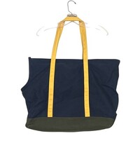 Love Thy Beast Canvas Pet Tote Bag Navy Yellow Large Zip Top Carrier 24"x16"x9" image 3