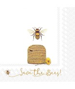 Spring 3-Ply Paper Luncheon Napkins, Save The Bees, 20-Count - £9.63 GBP